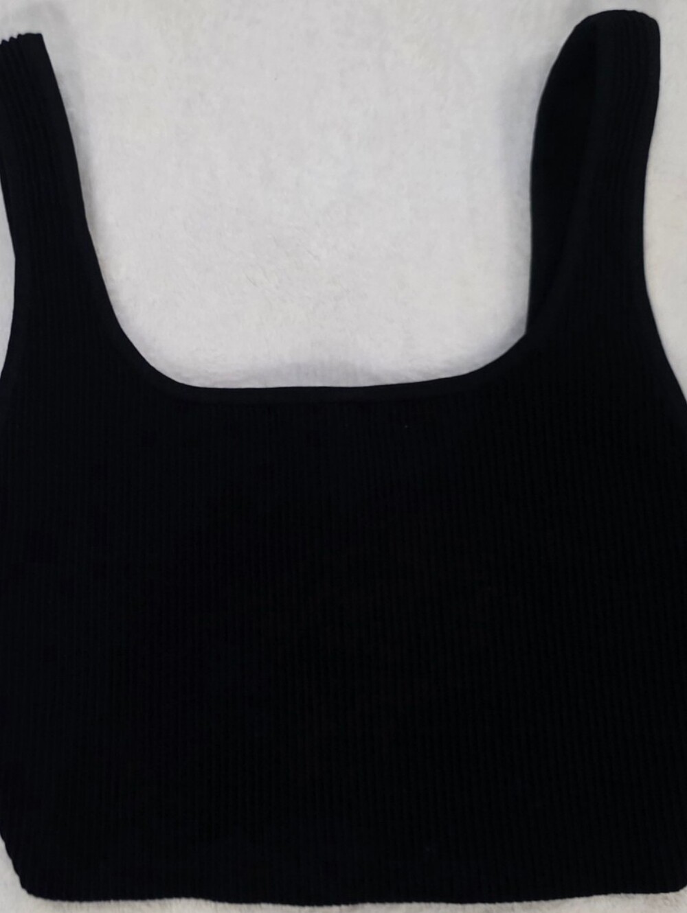 Aritzia Babaton Sculpt Knit Squareneck Cropped Tank Black M